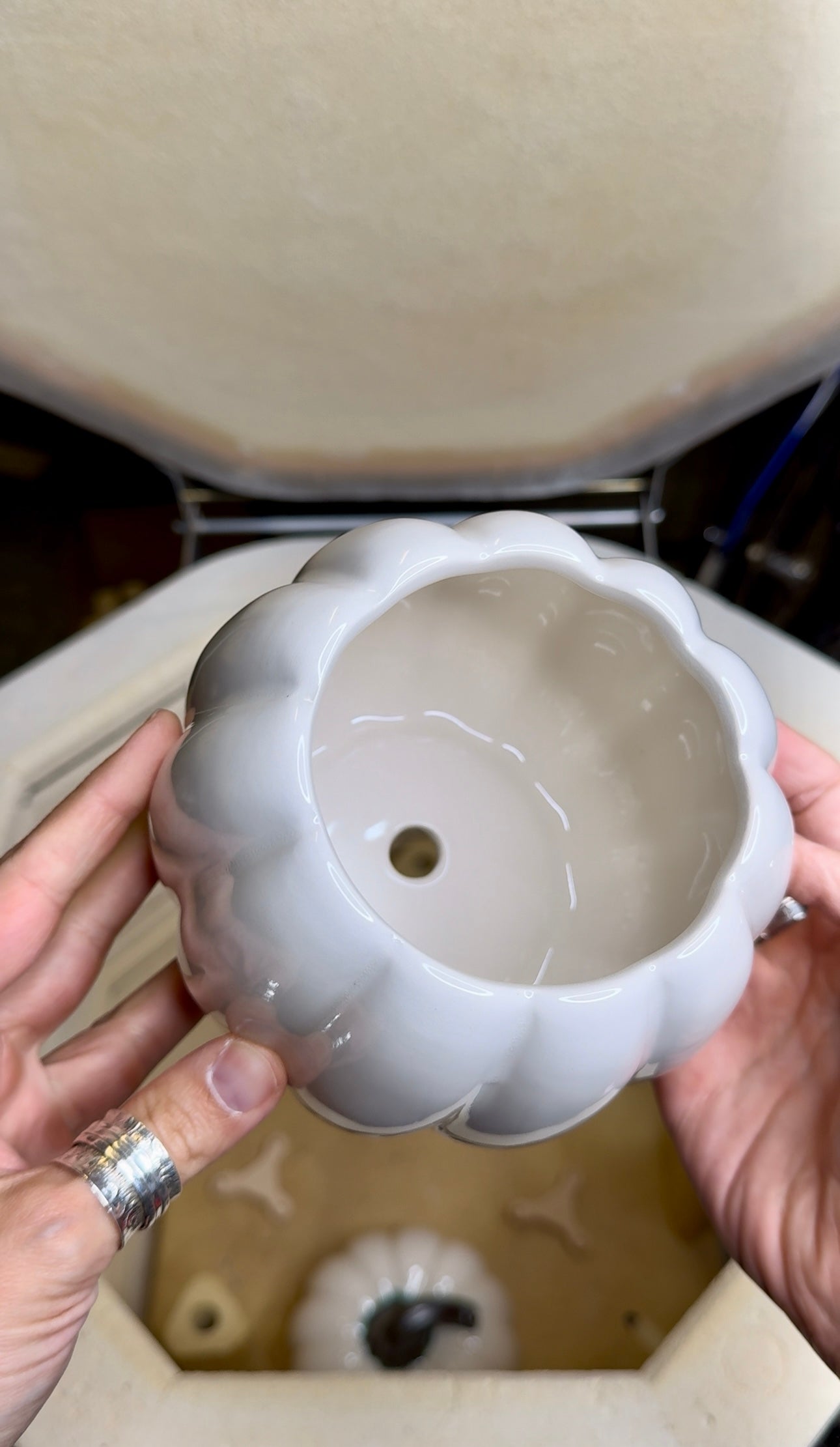 Harvest Pumpkin Planter- White