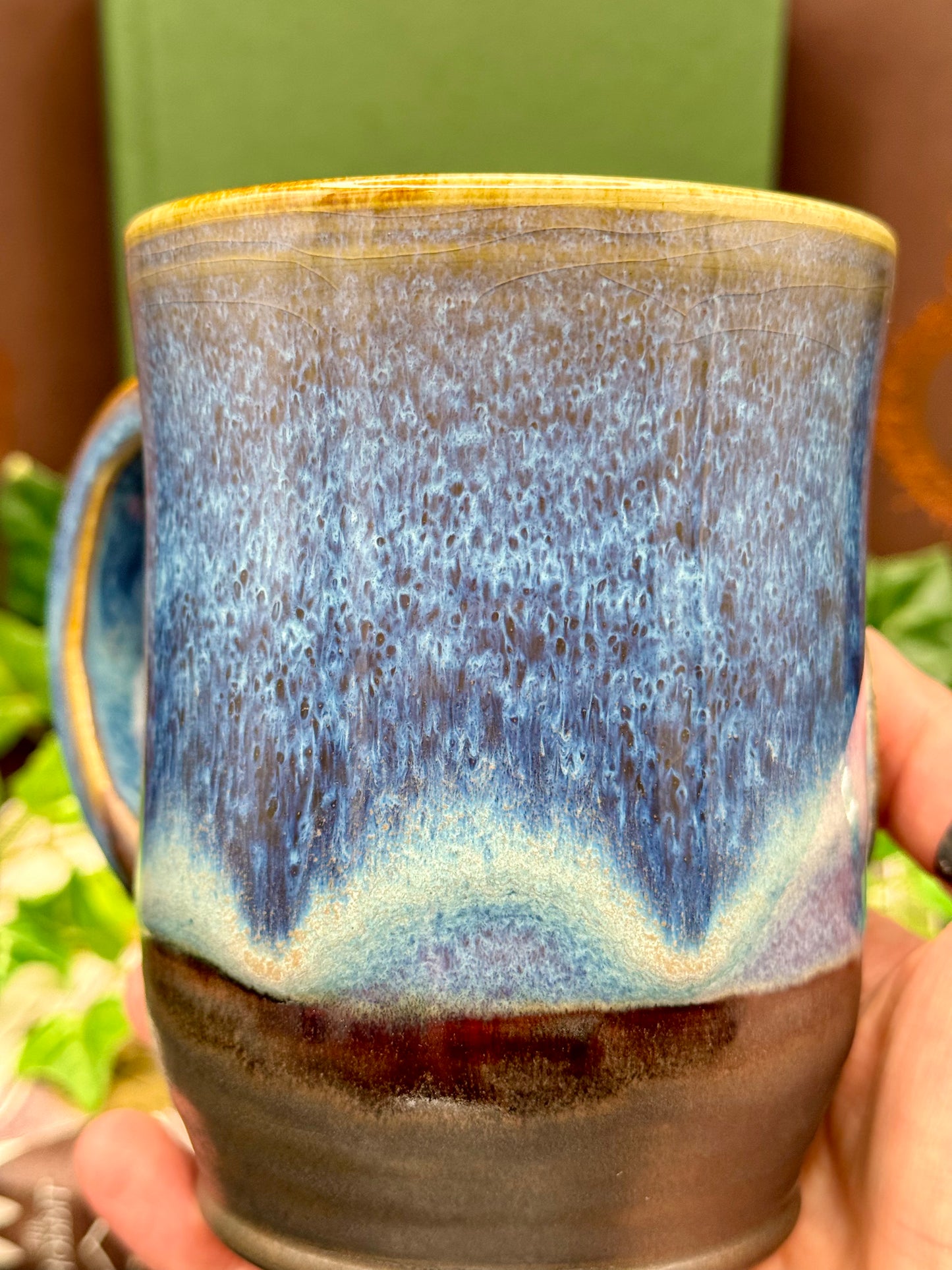 Green Door Mug (Blue mug body)