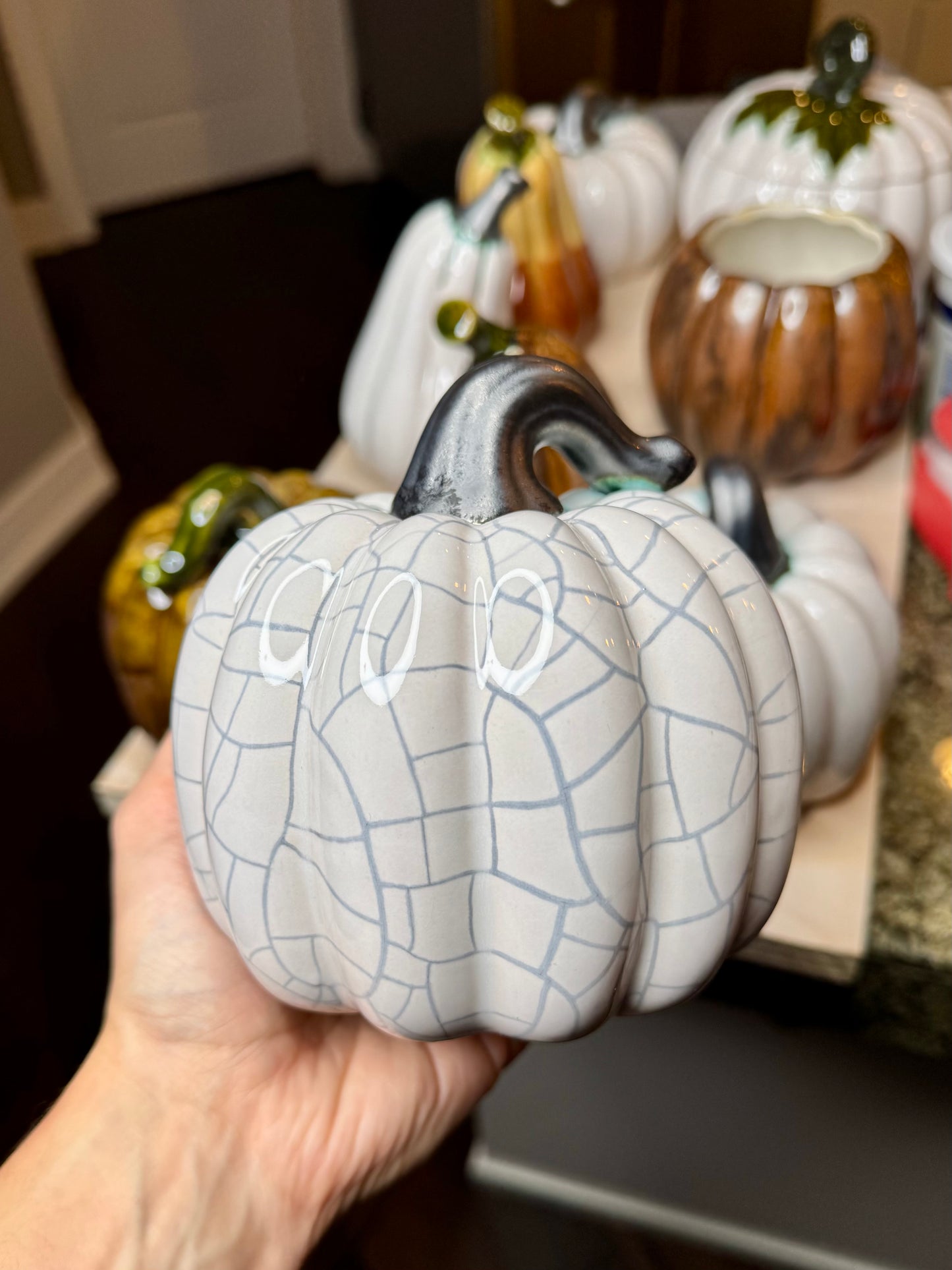 Harvest Pumpkin- White Crackle