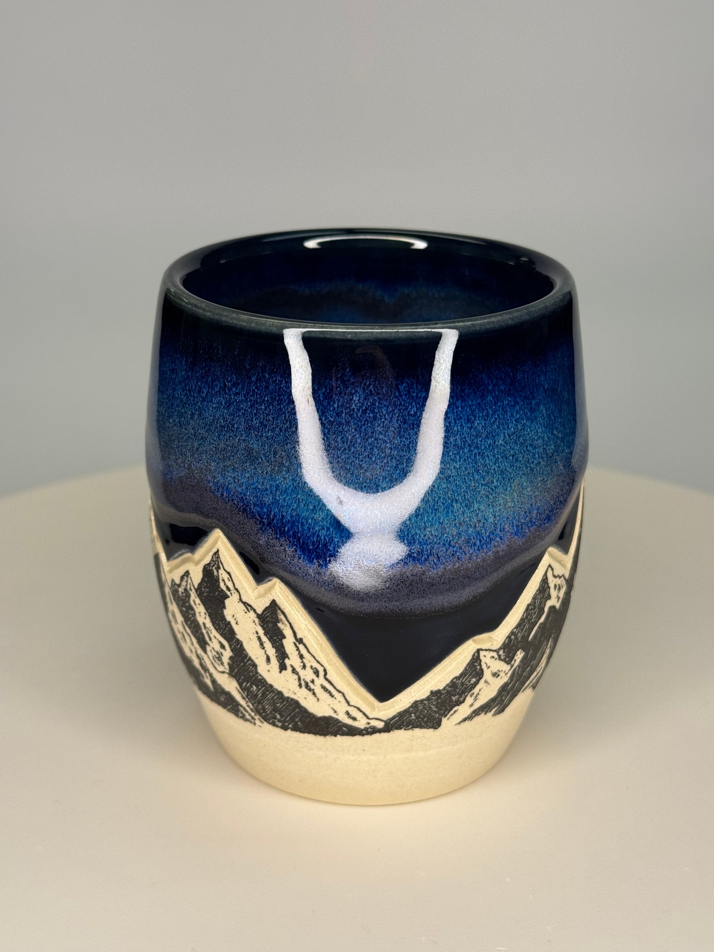 Northern Lights Carved Mountain Cup #2