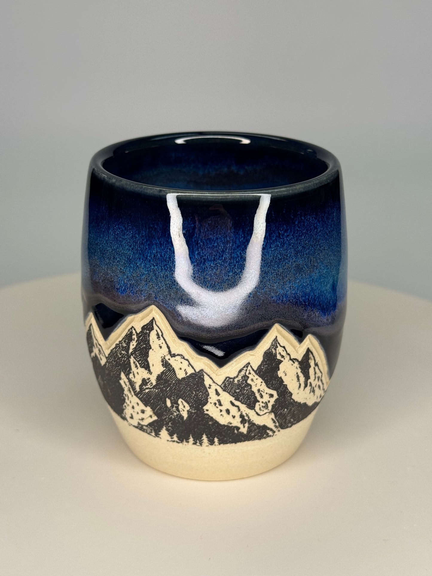Northern Lights Carved Mountain Cup #2