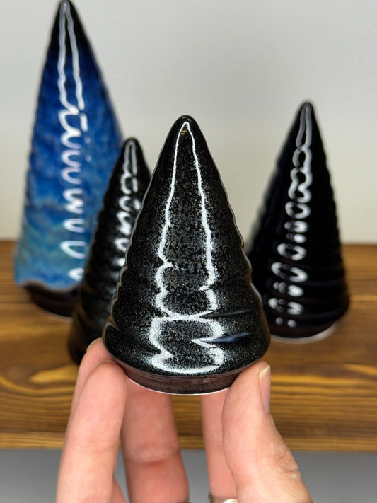 Ceramic Christmas Trees - Onyx Shimmer
