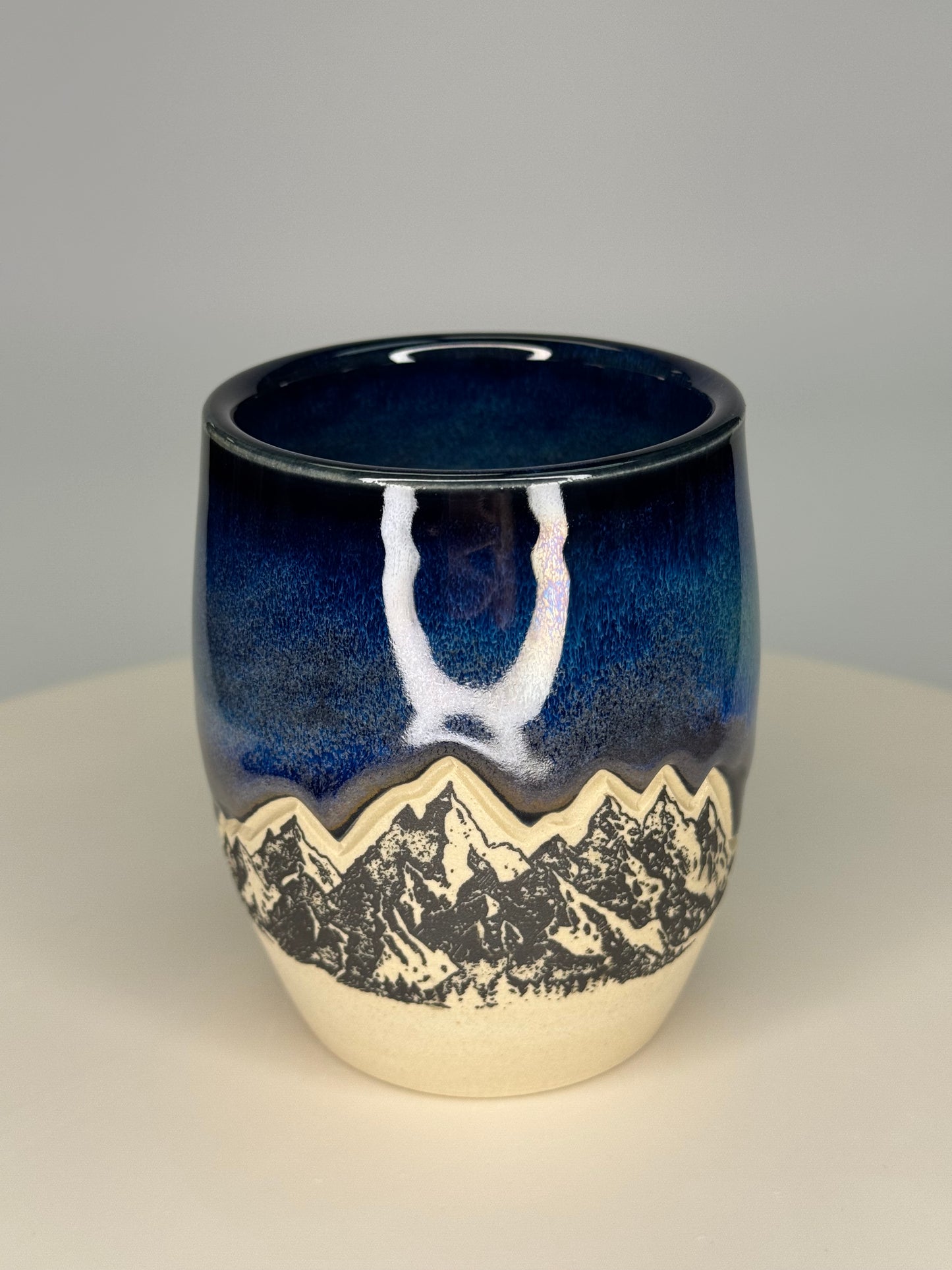 Northern Lights Carved Mountain Cup #3