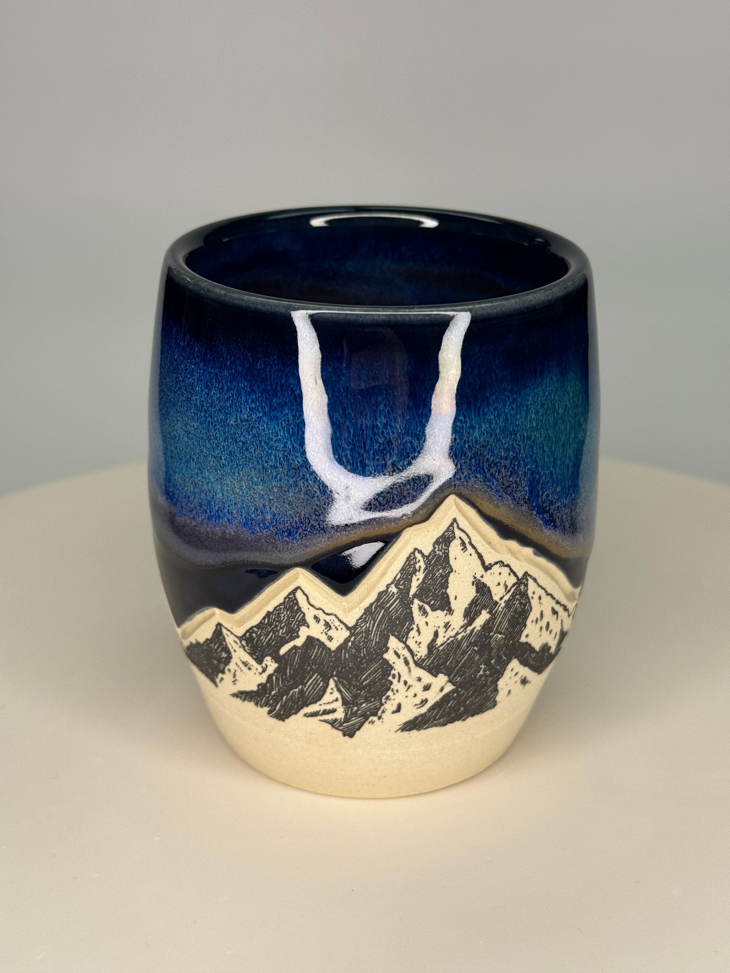 Northern Lights Carved Mountain Cup #2