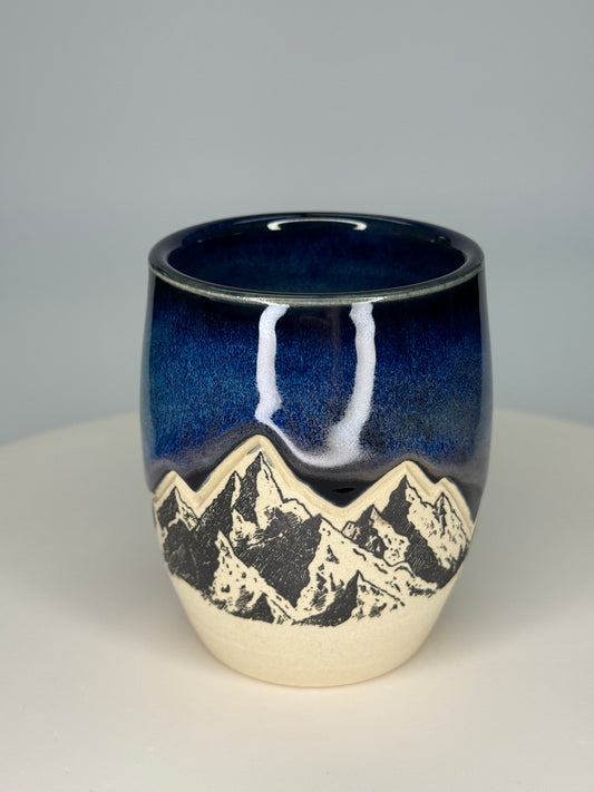 Northern Lights Carved Mountain Cup #3