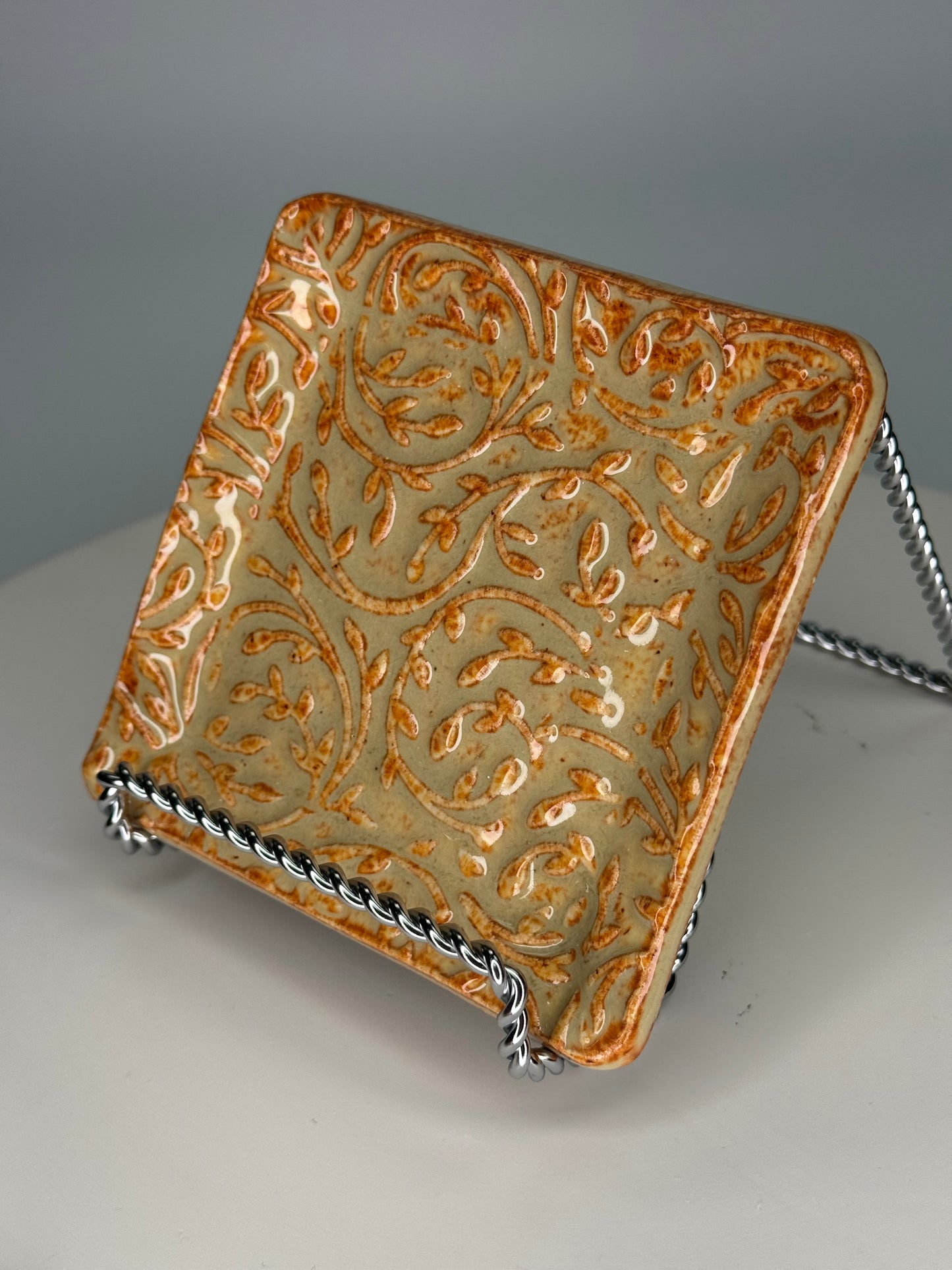 Trinket Dish- Rust Orange/Brown