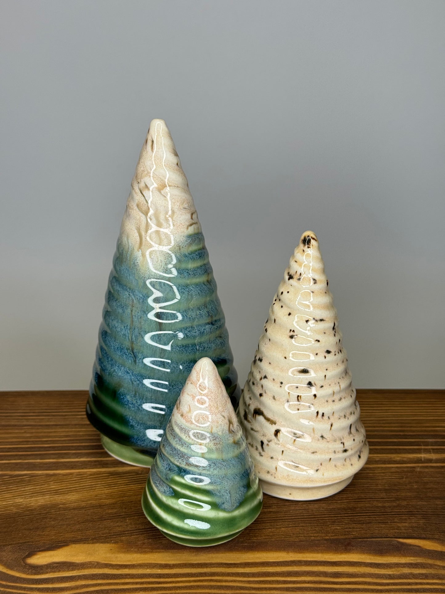Ceramic Christmas Trees - Speckled Cream