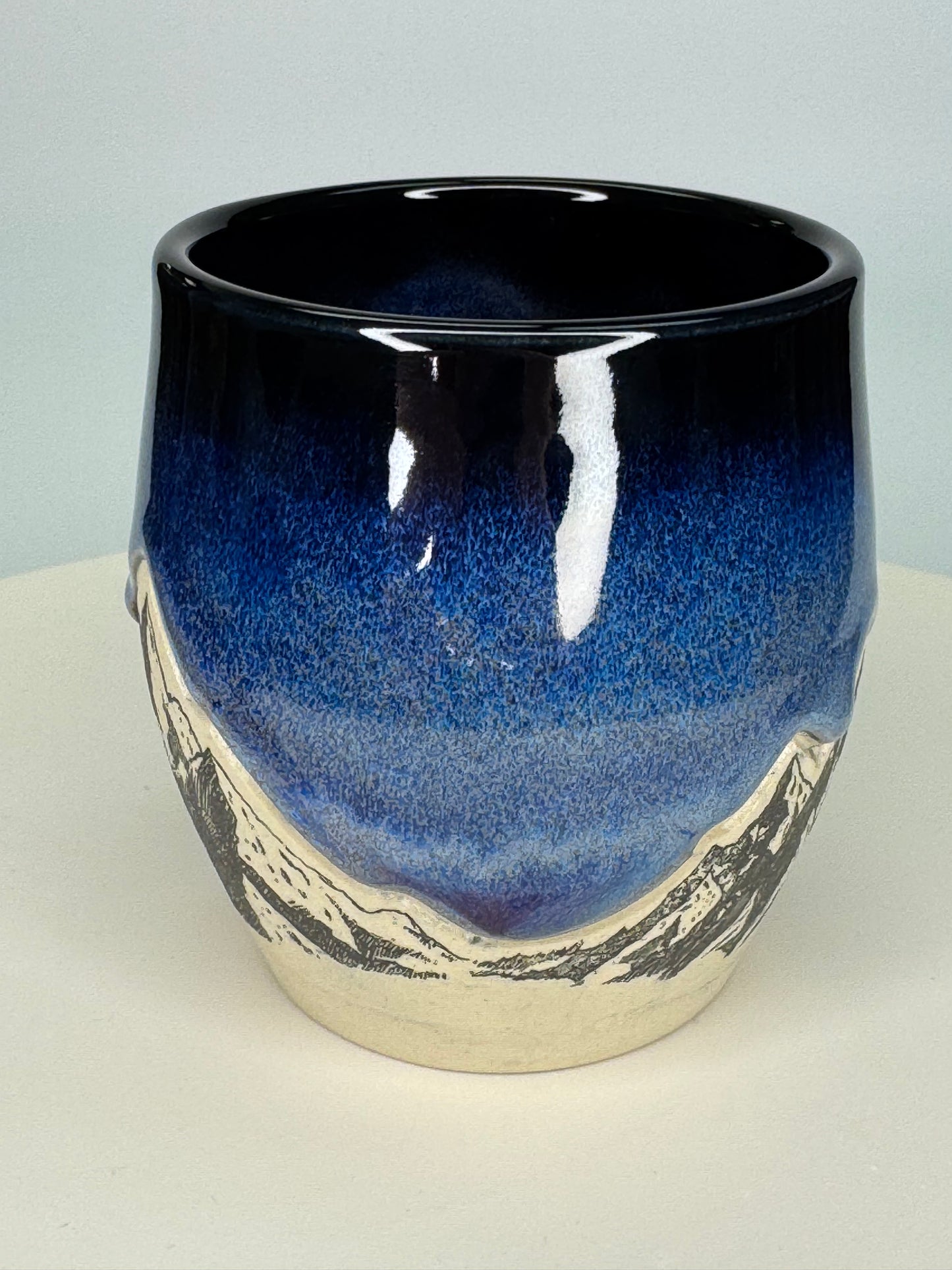 Northern Lights Carved Mountain Cup #1