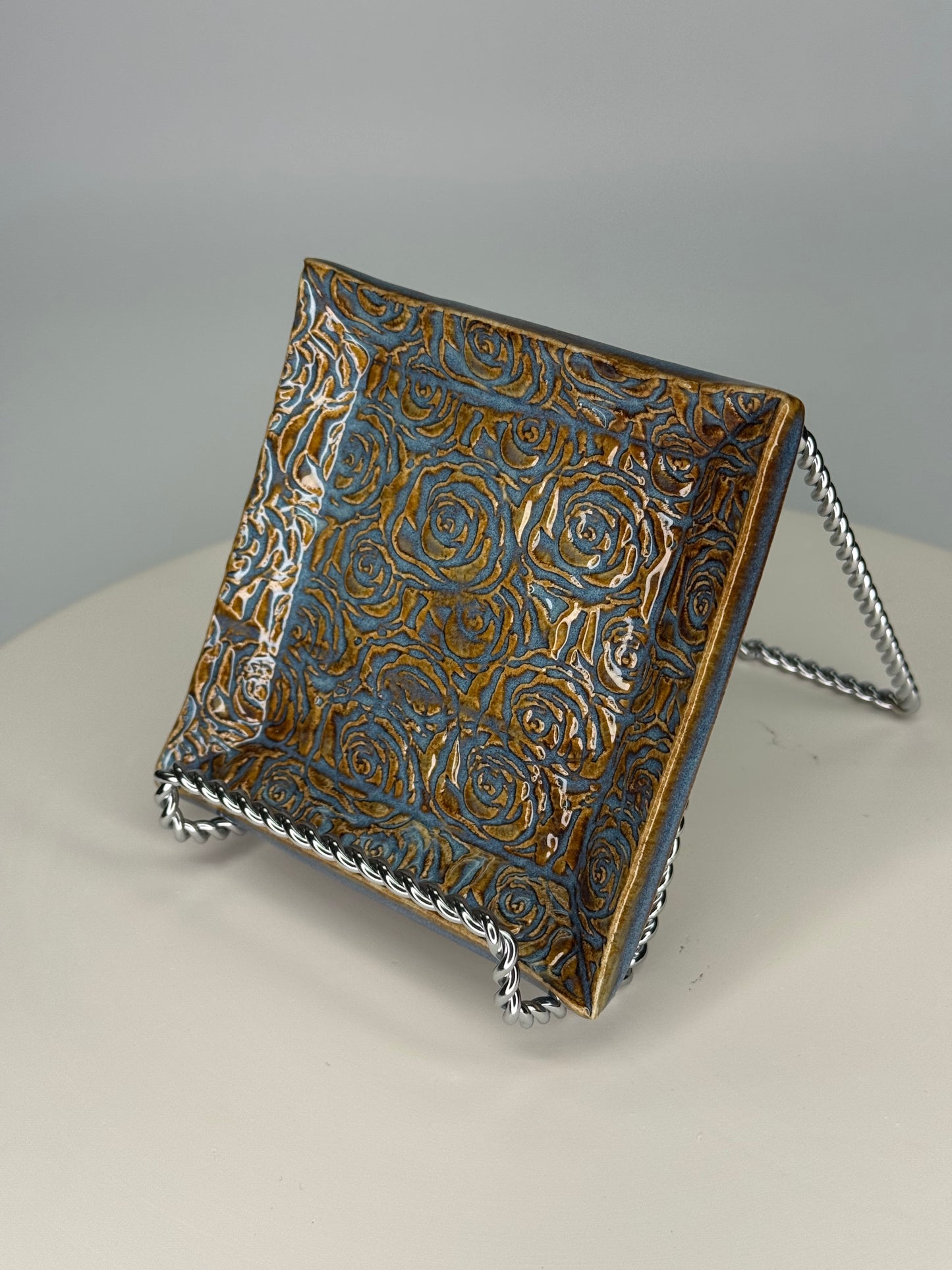 Trinket Dish- Blue/Brown