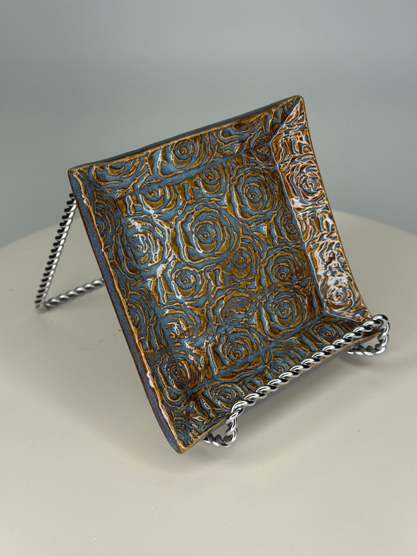 Trinket Dish- Blue/Brown