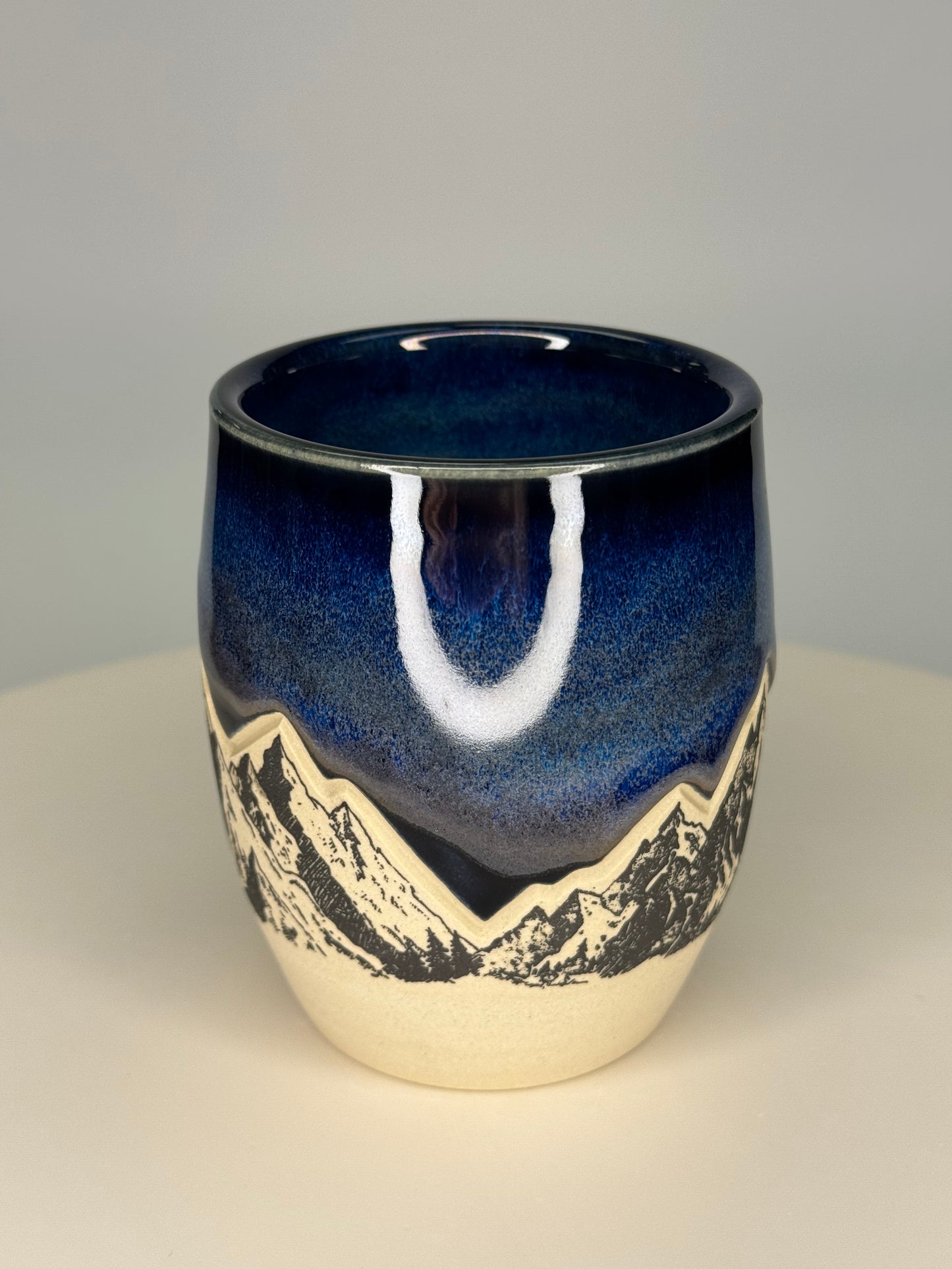 Northern Lights Carved Mountain Cup #3