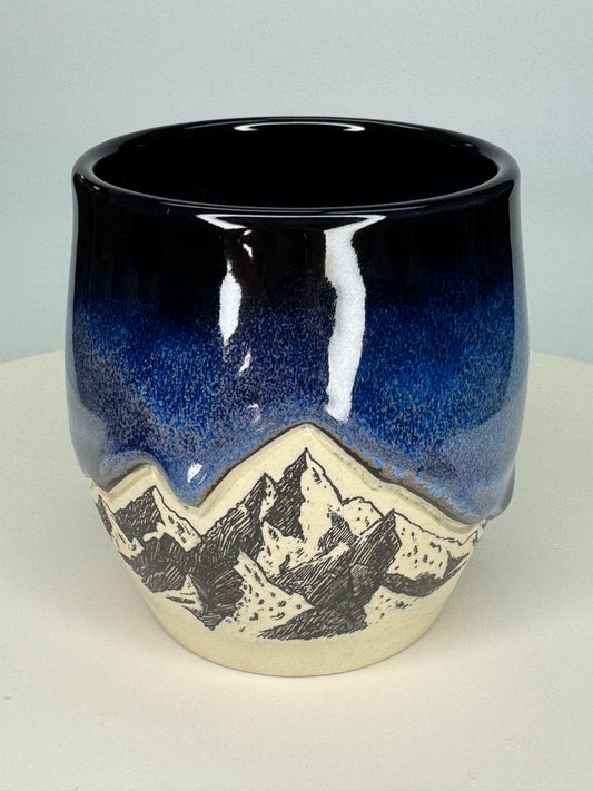 Northern Lights Carved Mountain Cup #1