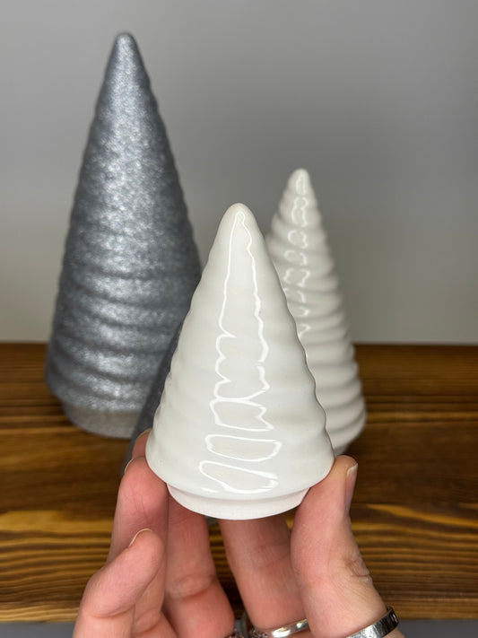 Ceramic Christmas Trees - White